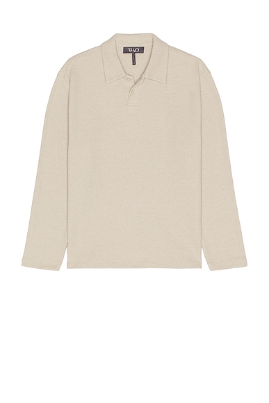 The Textured Long Sleeve Polo