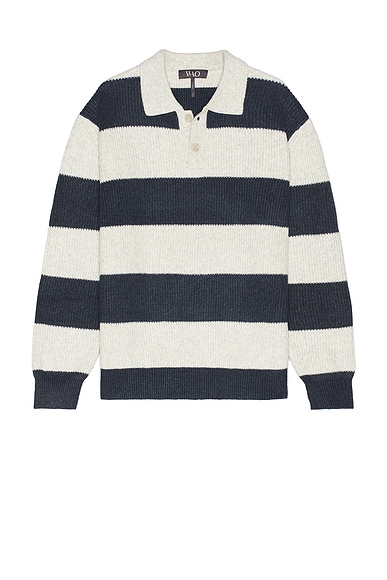 Striped Long Sleeve Polo