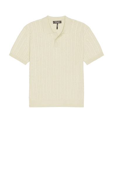 Cable Knit Short Sleeve Polo