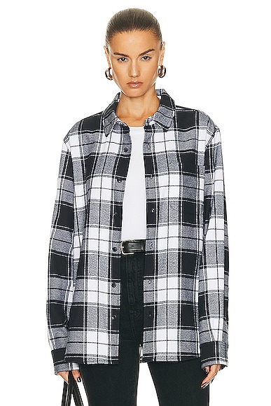 Shop Wao The Flannel Shirt In Black & White