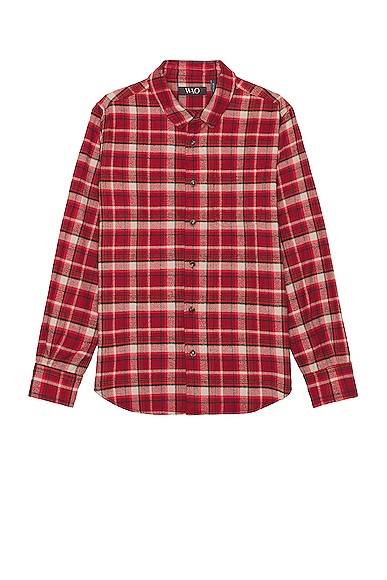 WAO The Flannel Shirt in Red & Cream