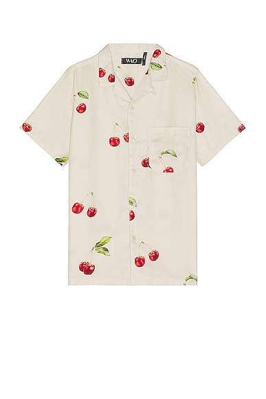 WAO The Camp Shirt in Off White & Red