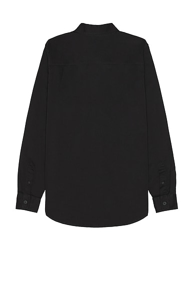 Shop Wao Long Sleeve Twill Shirt In Black