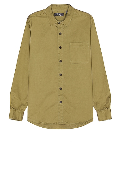 WAO Long Sleeve Twill Shirt in Olive