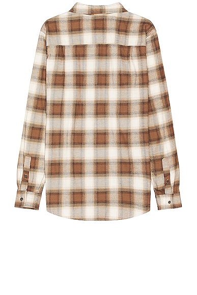 Shop Wao The Flannel Shirt In Brown & Cream