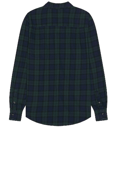 Shop Wao The Flannel Shirt In Navy & Green