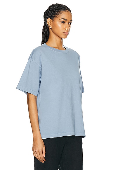 Shop Wao The Relaxed Tee In Dusty Blue