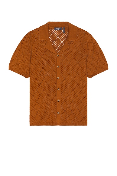 Open Knit Camp Shirt