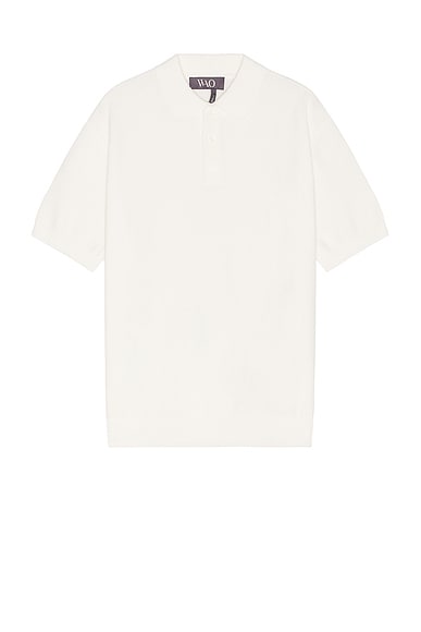 WAO Textured Polo in Ivory