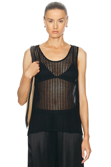 WAO Crochet Tank Top in Black