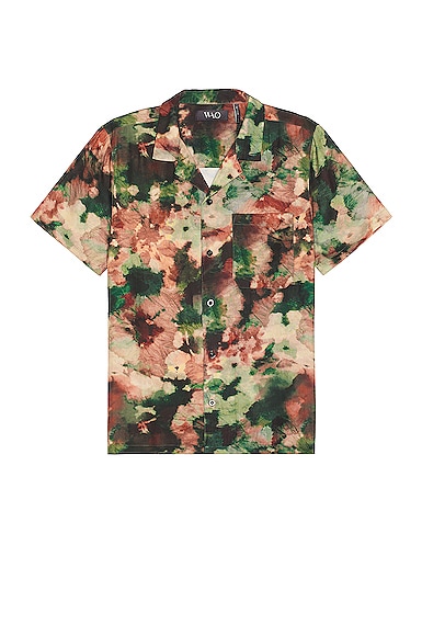WAO The Camp Shirt in Olive Brown Abstract