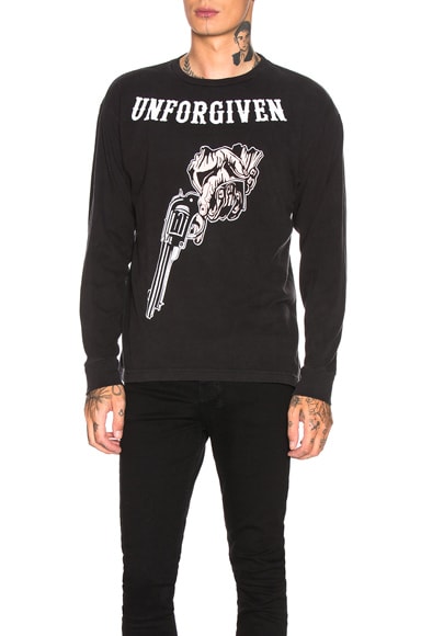 Distressed Long Sleeve Graphic Tee