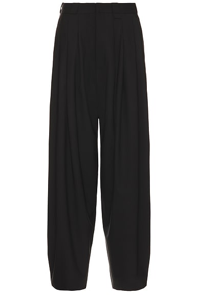 Willy Chavarria Drawstring Wool Cascada Pant in Black