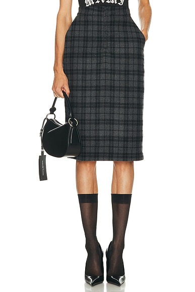 Willy Chavarria Zipped Skirt in Charcoal