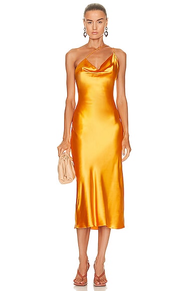 Sandrine Midi Dress in Orange