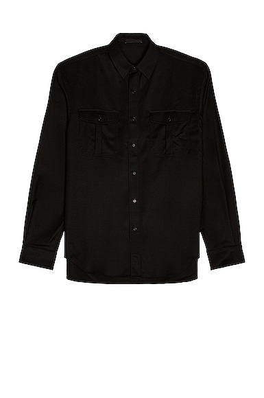 WARDROBE.NYC Flannel Shirt in Black | FWRD