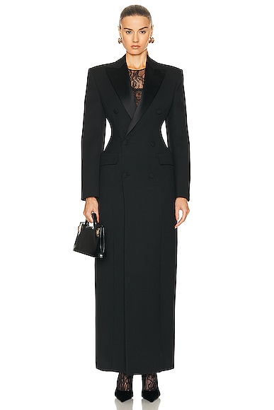 WARDROBE.NYC Sculpted Coat Dress in Black
