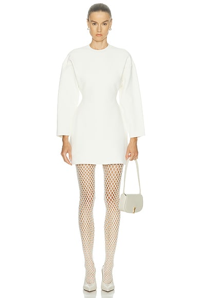 WARDROBE.NYC X Rosie Huntington-Whiteley Power Knit Mini Dress in Ivory