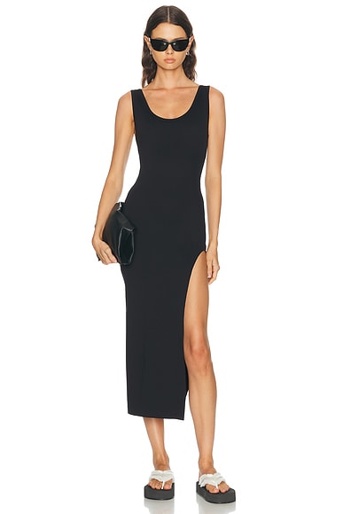 WARDROBE.NYC Opaque Scoop Dress in Black