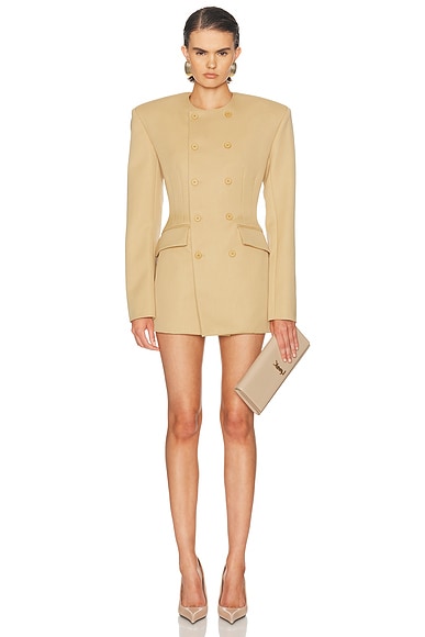 WARDROBE.NYC x Rosie Huntington-Whiteley Sculpted Blazer Dress in Sahara