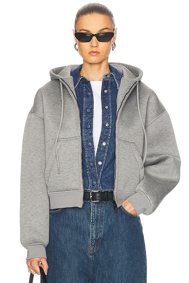 DRKSHDW by Rick Owens Jason Zip Hoodie in Dust | FWRD