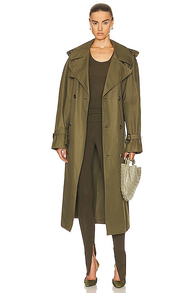 Shop Wardrobe.nyc Trench Coat In Military