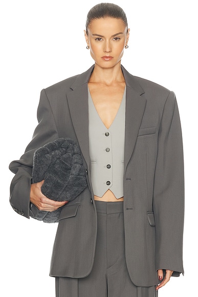 WARDROBE.NYC Oversize Single Breasted Blazer in Slate