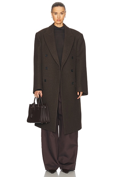 WARDROBE.NYC Hb Coat in Dark Brown