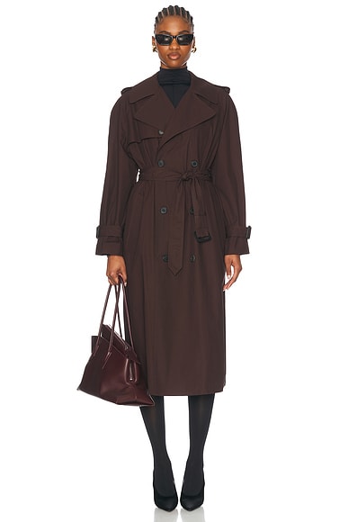WARDROBE.NYC Trench Coat in Dark Brown