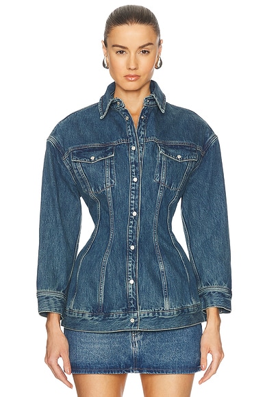 WARDROBE.NYC Denim Contour Jacket in Indigo