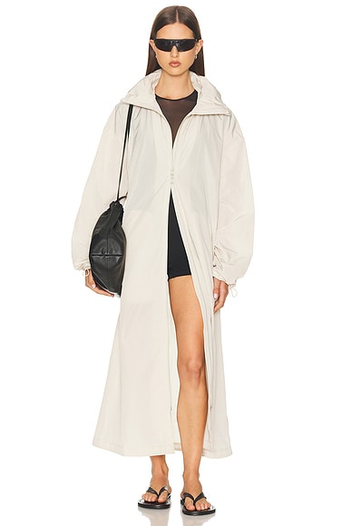 Translucent Raincoat in Sand
