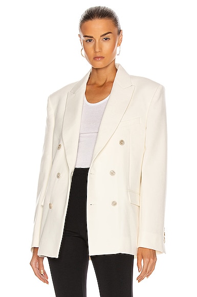 WARDROBE.NYC Double Breasted Blazer in Off White
