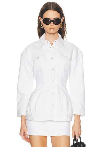 WARDROBE.NYC Denim Contour Jacket in White