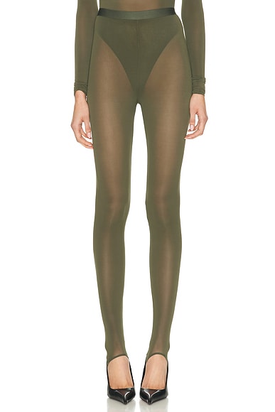 WARDROBE.NYC Sheer Sitrrup Legging in Military