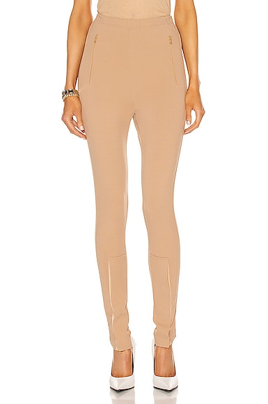 Shop Wardrobe.nyc Front Zip Legging In Camel