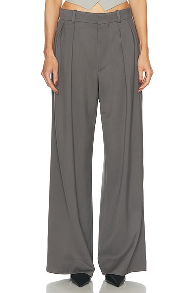 WARDROBE.NYC Low Rise Wide Leg Pant in Slate