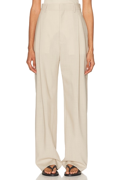WARDROBE.NYC Mid Rise Trouser in Sand