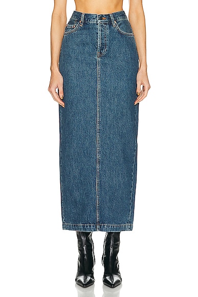 Denim Column Skirt