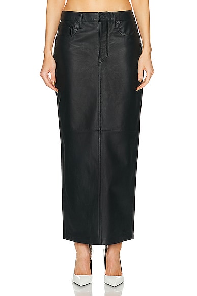 WARDROBE.NYC Leather Column Skirt in Black