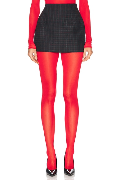 WARDROBE.NYC Contour Mini Skirt in Black Check