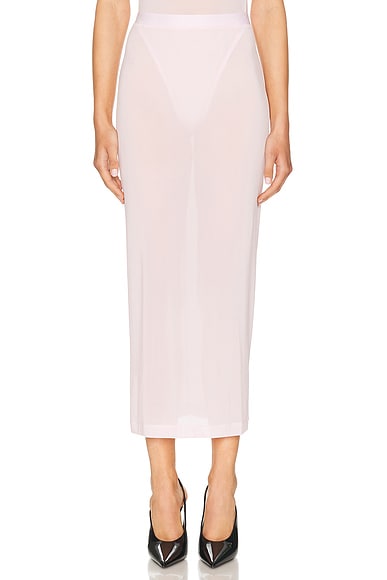 WARDROBE.NYC Sheer Tube Skirt in Blush