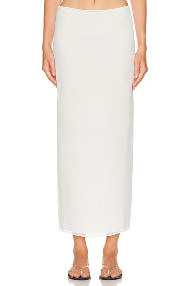 WARDROBE.NYC Layered Column Skirt in Off White