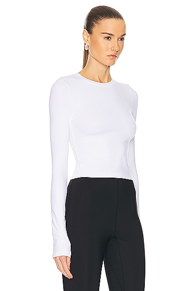 Shop Wardrobe.nyc Opaque Long Sleeve Tee In White