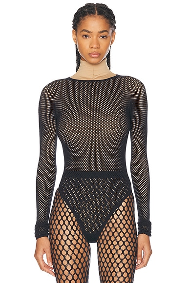 WARDROBE.NYC x Rosie Huntington-Whiteley RHW Web Bodysuit in Black