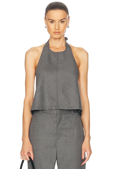 WARDROBE.NYC Backless Halter Top in Charcoal