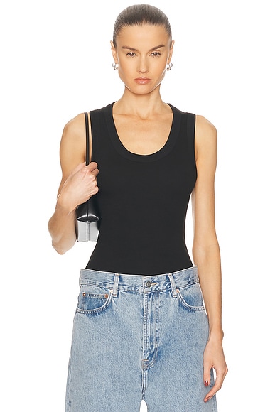 WARDROBE.NYC Scoop Neck Tank in Black