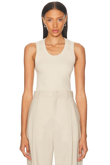 WARDROBE.NYC Scoop Neck Tank in Sand