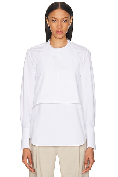 WARDROBE.NYC Layered Halter Shirt in White