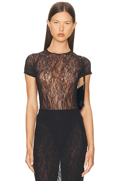 Lace Cap Sleeve Bodysuit