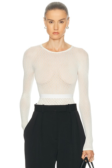 WARDROBE.NYC X Rosie Huntington-Whiteley Web Bodysuit in Ivory